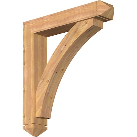 Thorton Arts And Crafts Smooth Bracket W/ Offset Brace, Western Red Cedar, 7 1/2W X 40D X 44H